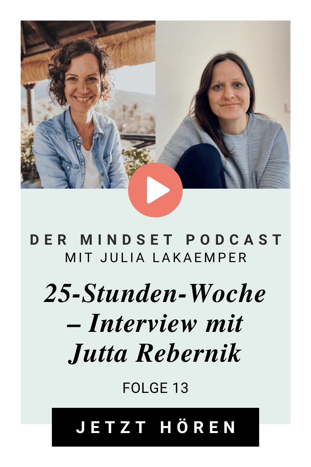 Pinterest Pin zum Podcast-Folge #13"25-Stunden-Woche – Interview mit Jutta Rebernik"