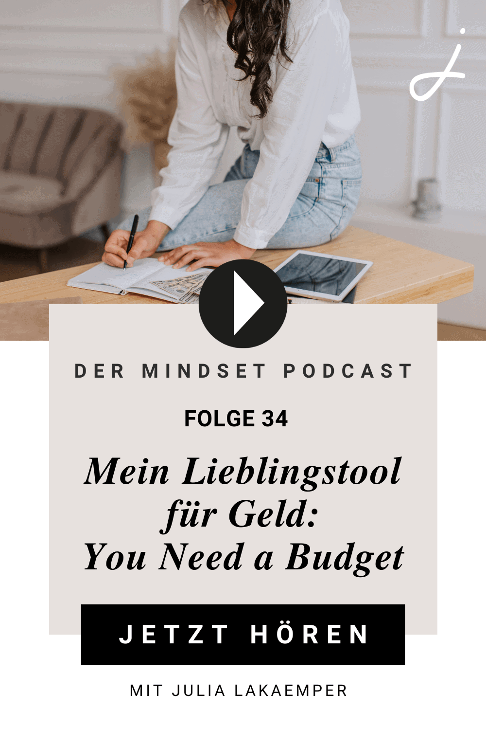 Pinterest Pin zum Podcast-Folge #34"Mein Lieblingstool für Geld: You Need a Budget"