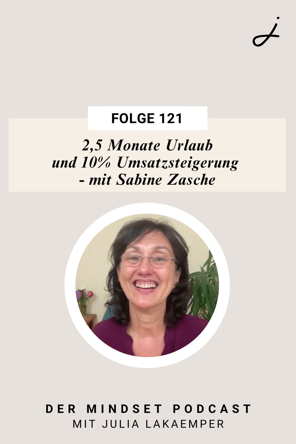 Pinterest Pin zum Podcast-Folge #"2,5 Monate Urlaub und 10% Umsatzsteigerung – mit Sabine Zasche"