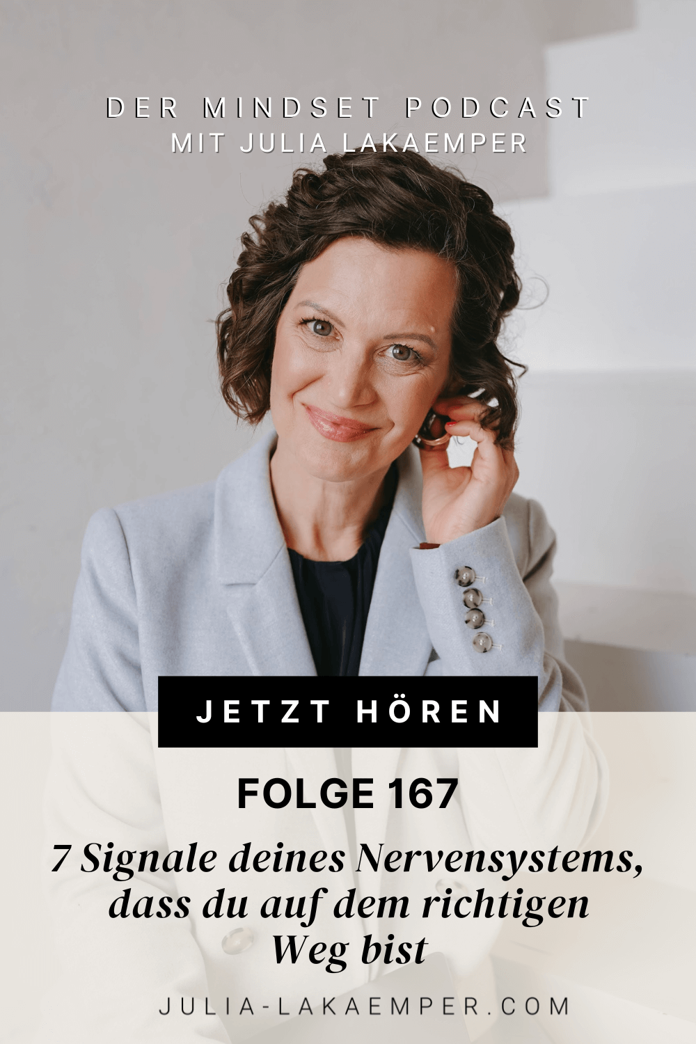 Pinterest Pin zum Podcast-Folge #"7 Signale deines Nervensystems, dass du auf dem richtigen Weg bist"