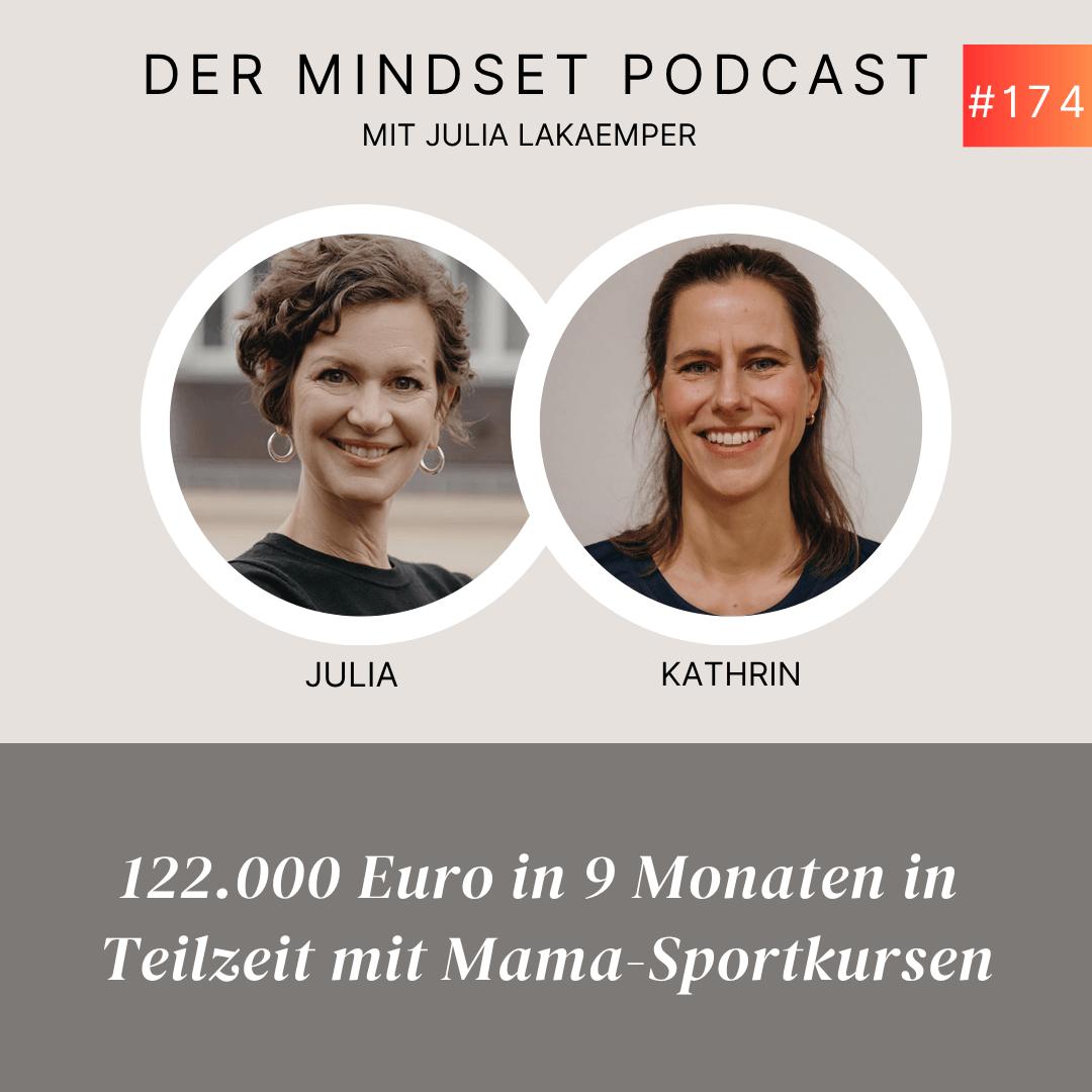 Podcast-Cover zur Folge "122.000 Euro in 9 Monaten in Teilzeit mit Mama-Sportkursen" von Julia Lakaemper