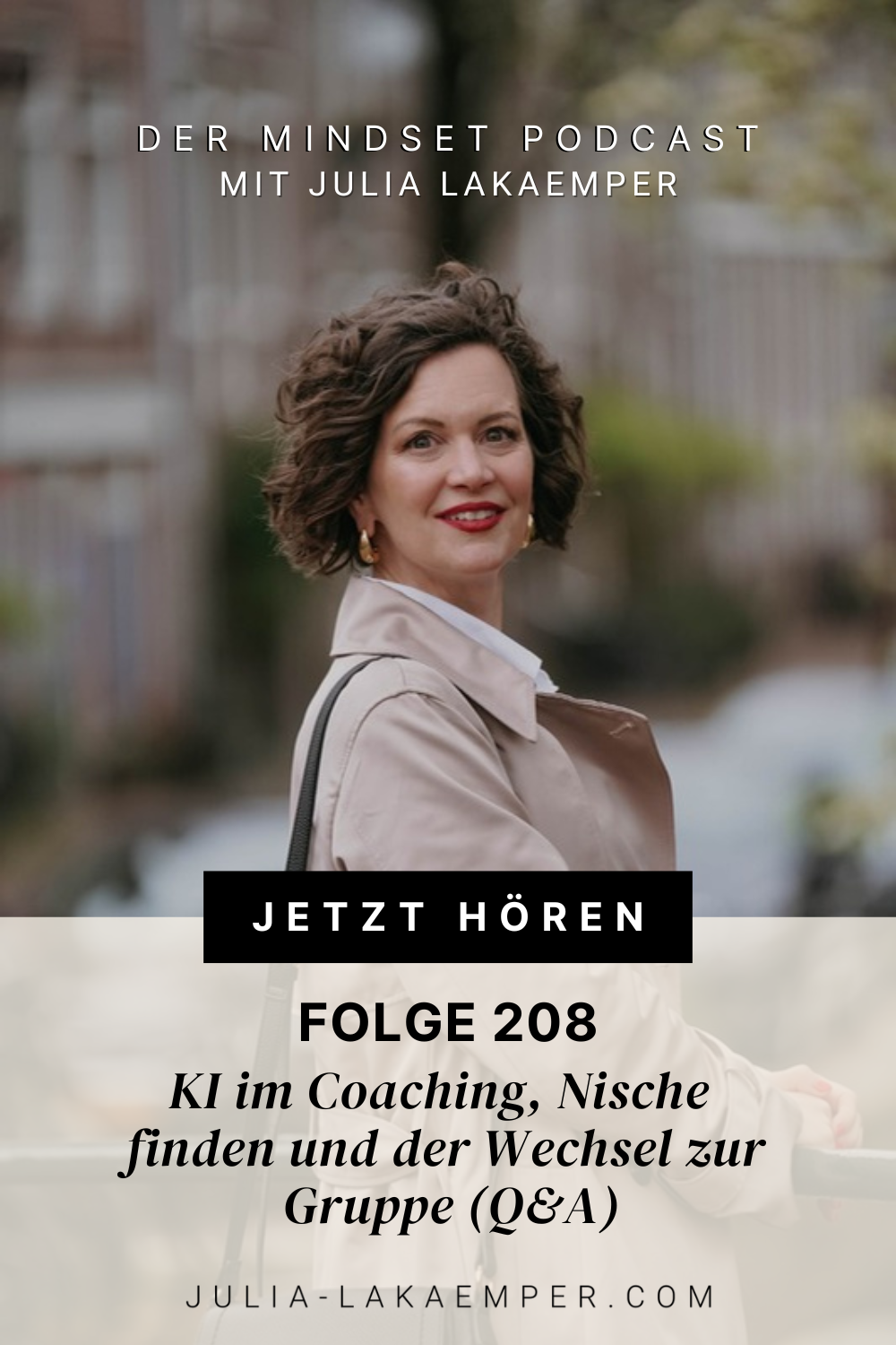 Pinterest Pin zum Podcast-Folge #"KI im Coaching, Nische finden und der Wechsel zur Gruppe (Q&A)"